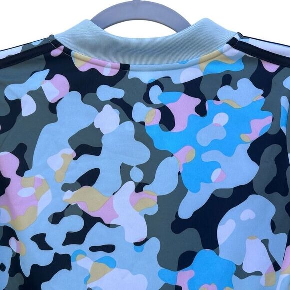 NWT Adidas Tricot Bomber Jacket Girl's Size 14/Large Multicolor Camo Long Sleeve - Picture 8 of 11